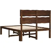vidaXL Tweepersoonsbed met hoofdbord ROSTOCK Donkerbruin 140 x 190 cm