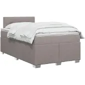 vidaXL Boxspringbed met matras en LED Taupe 120 x 200 cm Stof