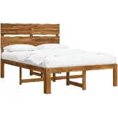 vidaXL Tweepersoonsbed met hoofdbord ROSTOCK Naturel 140 x 190 cm