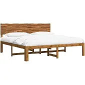 vidaXL Tweepersoonsbed met hoofdbord ROSTOCK Naturel 200 x 200 cm