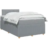 vidaXL Boxspringbed met matras Lichtgrijs 120 x 190 cm Stof