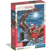 Clementoni Merkloos Puzzel 500 Stukjes - Kerst Sleetje Rit
