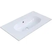 Arcqua oval wastafel enkel zonder kraangat 81x46x14,2 cm glans wit