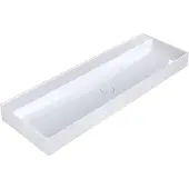 Arcqua edge wastafel enkel zonder kraangat 120x47x12 cm glans wit