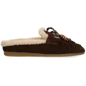 Manfield Donkerbruine suède instap bootschoentjes | Maat 36