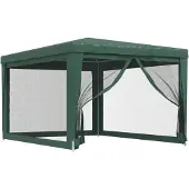 vidaXL Partytent met 4 mesh-zijwanden, groen, 3x4 meter, HDPE