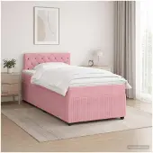 vidaXL Boxspringbed met matras Roze 120 x 200 cm Fluweel