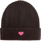 Zwillingsherz Muts donkerbruin / pink