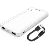 Philips Slim Powerbank 10000mAh met LED-indicator + Micro-USB kabel, wit