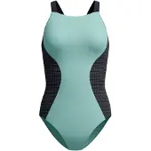 Speedo Sculpture High Neck Contour Swimsuit Groen UK 42 Vrouw