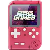 Draagbare spelconsole Transparant Rood met 256 spellen en oplaadbare batterij