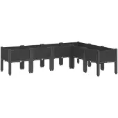 vidaXL Plantenbak met poten 160x120x42 cm polypropeen zwart