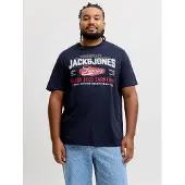 Jack & Jones T-shirt Plus Size donkerblauw opdruk