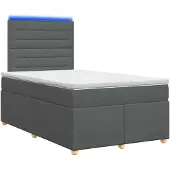 vidaXL Boxspringbed met matras, donkergrijs, 120 x 190 cm, gestoffeerd