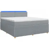 vidaXL Boxspringbed met matras, lichtgrijs, 160 x 200 cm, gestoffeerd