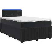 vidaXL Boxspringbed met matras, zwart, 120 x 190 cm, fluweel