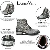 LAURA VITA Gothic Victoriaanse Bloemengrijze Leren Veterlaarzen - Cocrailo-47