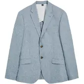 Ted Baker Damaskj Slim Cotton Linen Blue Blazer Jacket