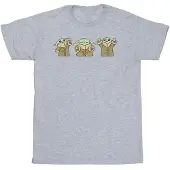 Star Wars Meisjes The Mandalorian Grogu Poses Katoenen T-Shirt (Sportgrijs)