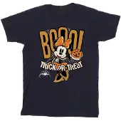 Disney Meisjes Boo Trick Or Treat Minnie Mouse Katoenen T-Shirt (Marineblauw)