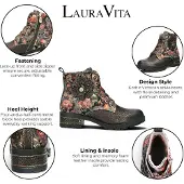 LAURA VITA Vrouwen Gotische Victoriaanse Bronzen Leren Veterlaarzen - Cocrailo-47
