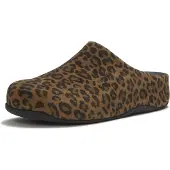 FitFlop Women Shuv Suede Leopard Mules Tan/Black-Schoenmaat 37
