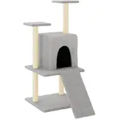 vidaXL Kattenmeubel met sisal krabpalen 110 cm lichtgrijs