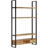 vidaXL Boekenkast 118x30x200 cm massief ruw mangohout