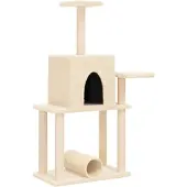 vidaXL Kattenmeubel met sisal krabpalen 122 cm crèmekleurig
