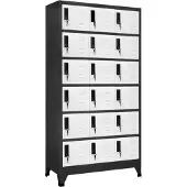 vidaXL Lockerkast 90x40x180 cm staal antracietkleurig en wit