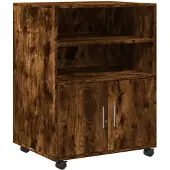 vidaXL Rolkast 60x48x81 cm bewerkt hout gerookt eikenkleurig