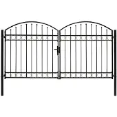 vidaXL Hekpoort ASSEN dubbele deur met gebogen bovenzijde staal 300x175 cm