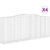 vidaXL Schanskorven 4 st gewelfd 400x50x160/180 cm ijzer