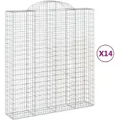 vidaXL Schanskorven 14 st gewelfd 200x50x220/240 cm ijzer