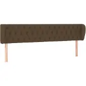 vidaXL Hoofdbord met randen 183x23x78/88 cm stof donkerbruin