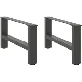 vidaXL Salontafelpoten 2 st 70x(30-31) cm staal antracietkleurig