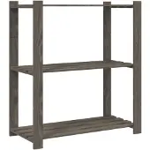 vidaXL Opbergrek 3-laags 80x38x90 cm massief grenenhout grijs