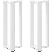 vidaXL Console tafelpoten 2 st T-vormig 25x28x(72-73) cm staal wit