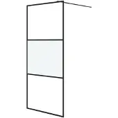 vidaXL Inloopdouchewand 90x195 cm halfmat ESG-glas zwart