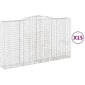 vidaXL Schanskorven 15 st gewelfd 400x50x220/240 cm ijzer