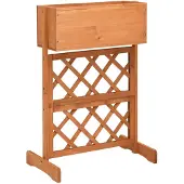 vidaXL Latwerkplantenbak 45x30x74 cm massief vurenhout oranje