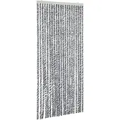 vidaXL Vliegenhor, grijs, zwart en wit, 90x200 cm, chenille