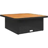 vidaXL Tuintafel, zwart, 110x110x71 cm, van polyrotan en acaciahout