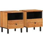 vidaXL Nachtkastjes 2 st 40x33x46 cm massief acaciahout