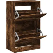 vidaXL Schoenenkast 60x34x96,5 cm bewerkt hout gerookt eikenkleurig