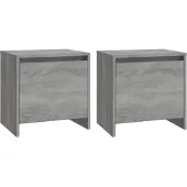 vidaXL Nachtkastjes 2 st 45x34x44,5 cm bewerkt hout grijs sonoma eiken