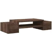 vidaXL Monitorstandaard met opbergruimte 70x27x15 cm hout bruin eiken