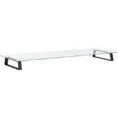 vidaXL Monitorstandaard 100x35x8 cm gehard glas en metaal zwart