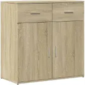 DKD Home Decor Dressoir 79x38x80 cm bewerkt hout sonoma eikenkleurig