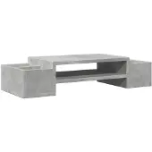 vidaXL Monitorstandaard met opbergruimte 70x27x15 cm hout betongrijs